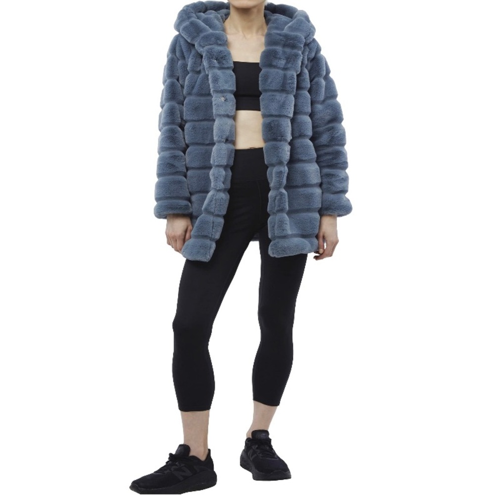 Apparis Faux Fur “Hazel” Hooded Coat in Mid Gray (see label shot), size Medium